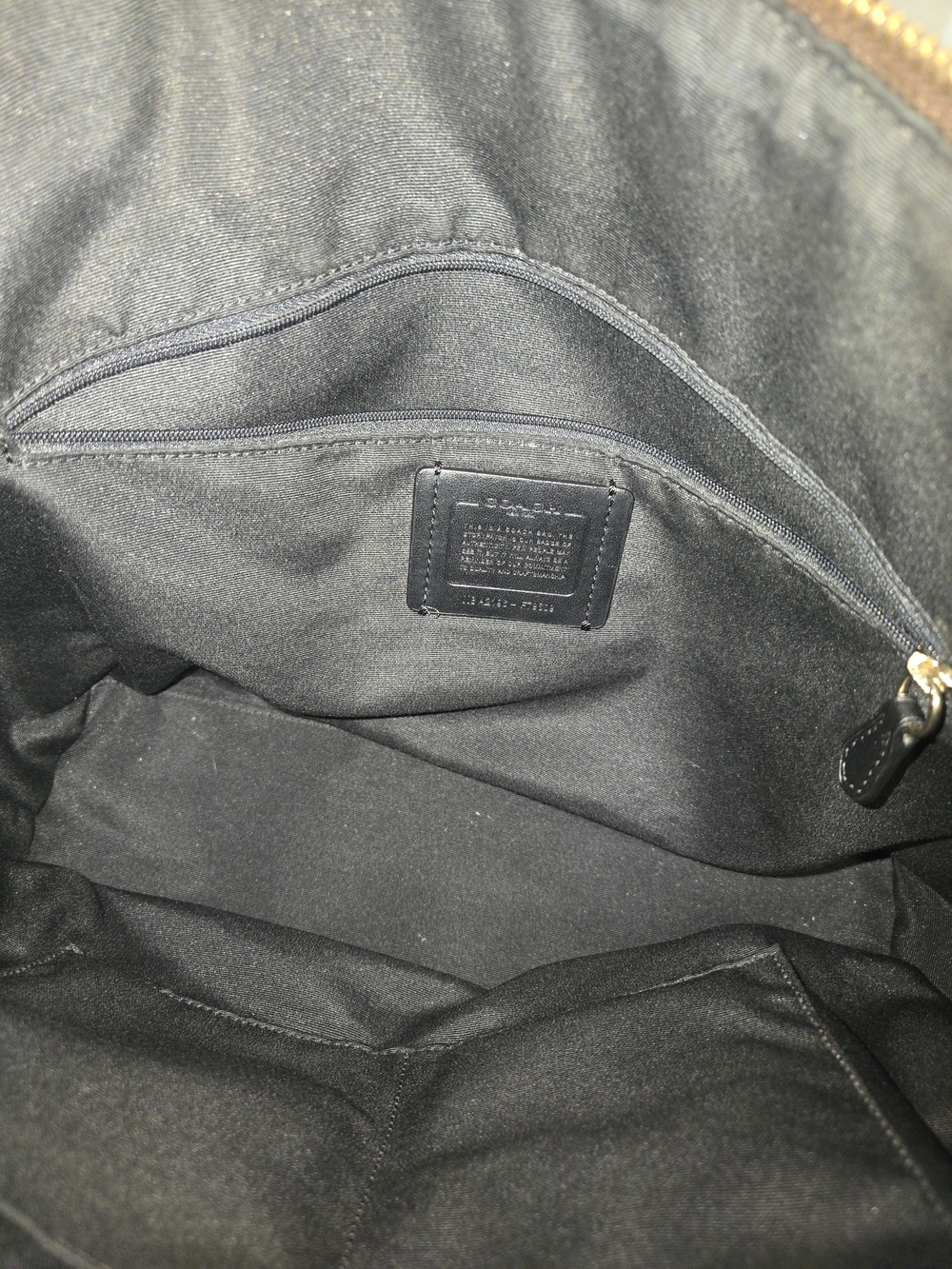 Coach Brown Signature Tote with Black Straps - Picture 2 of 8